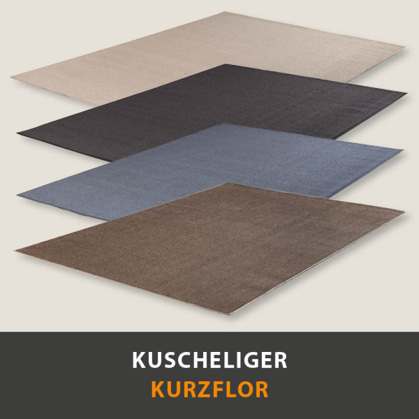 Teppich Palma Uni Kurzflor