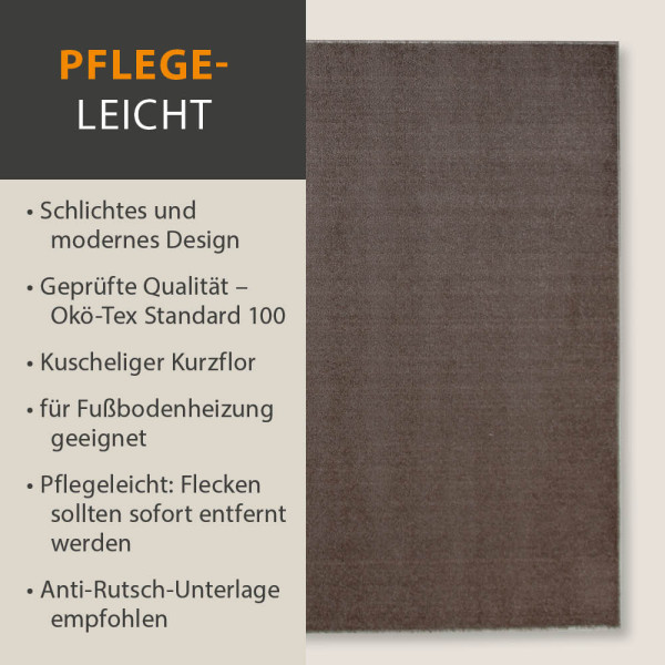 Teppich Palma Uni Kurzflor