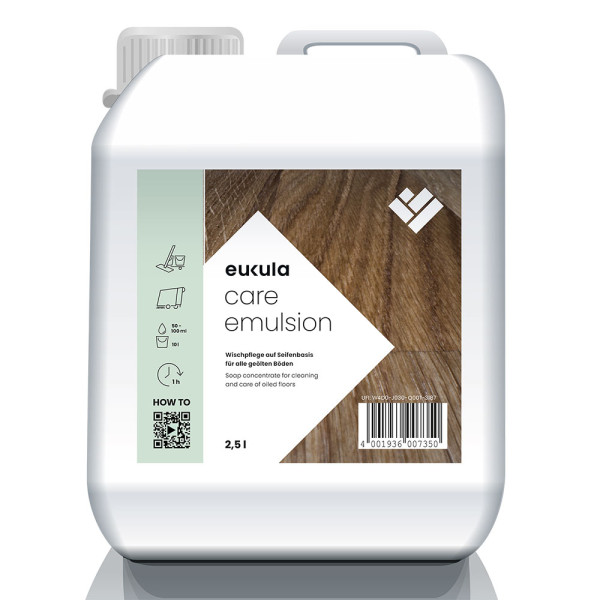Eukula Care Emulsion Natur, Dr.Schutz, naturölbasiert, Holzboden Grundreinigung, Parkett, geöltes Holz, 2,5Liter