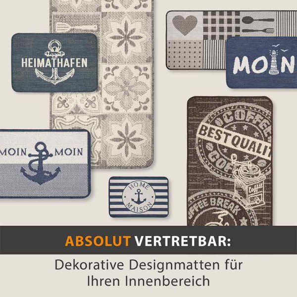 Küchenläufer Kacheln Grau