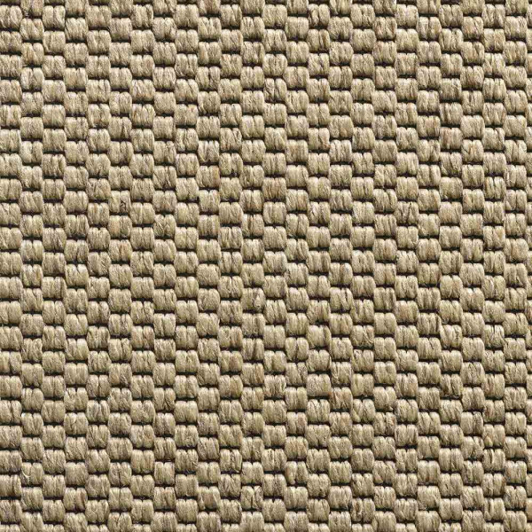 Beiger Teppichboden mit strukturiertem Muster aus kleinen, gewebten Quadrat-Formen. Die Farbgebung wirkt neutral und eignet sich für verschiedene Innenräume.