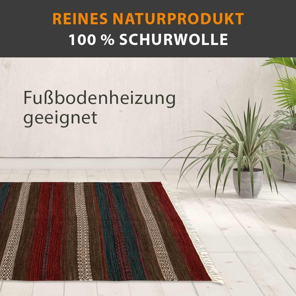 Teppich Kelim Lübeck wine fusion 160 x 230