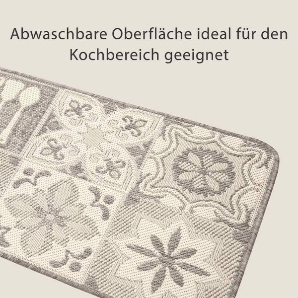 Küchenläufer Kacheln Grau
