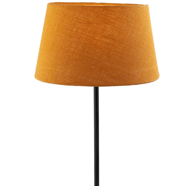 Ovaler Lampenschirm aus reinem Leinen in Curryfarbe mit einem Durchmesser von 29 cm. Er ist sofort versandfertig und kostet 7,99 € inkl. MwSt.