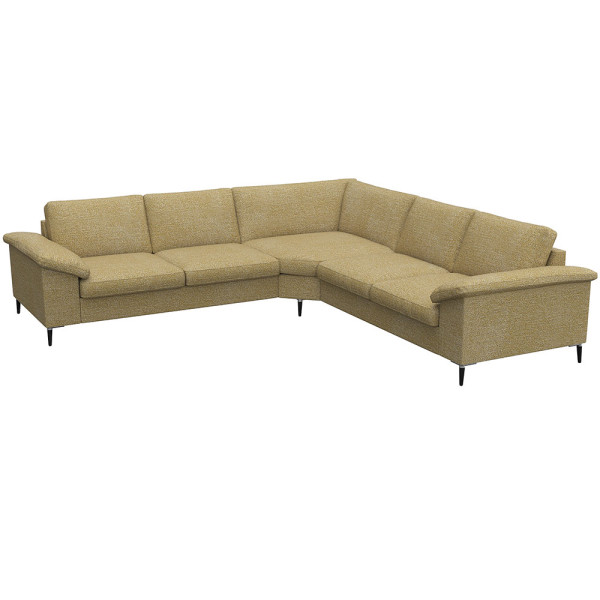 Braunes Ecksofa FIORE steht in einem modernen Design. Es bietet Platz zum Sitzen und Entspannen. Die Ausstattung umfasst weiche Kissen für zusätzlichen Komfort.