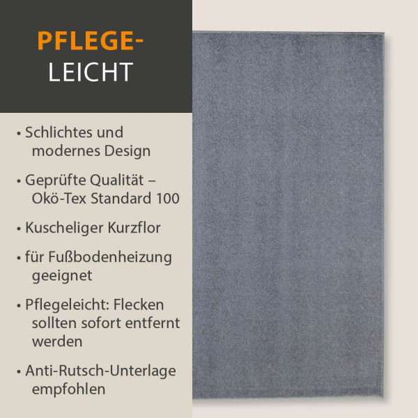 Teppich Palma Uni Kurzflor