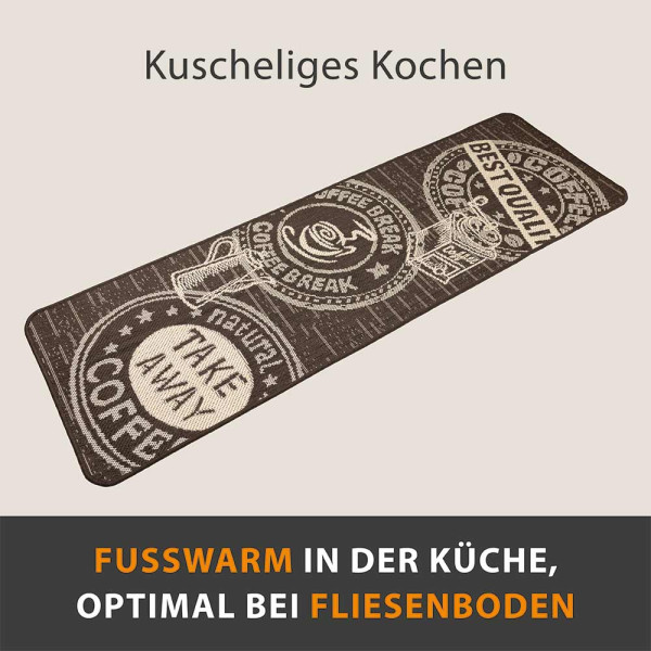 Küchenläufer Kacheln Grau