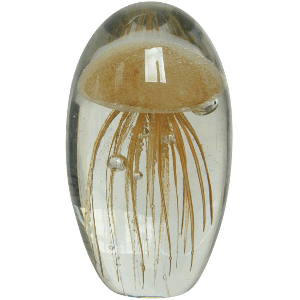 Briefbeschwerer Qualle Paperweight Jellyfish Design NEU Deko Glas Briefblock
