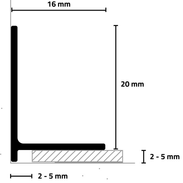 Minileiste Sockelprofil SL 16X2