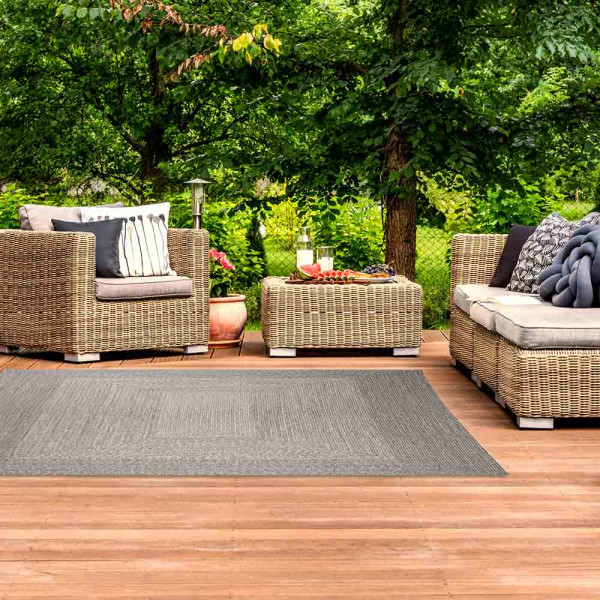 Teppich Outdoor Silber