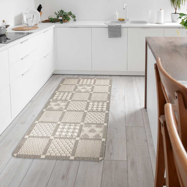 Küchenläufer Kacheln Silber