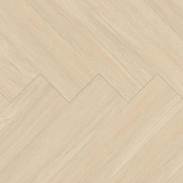 Helle, stilvolle Bodenbeläge sind im Dielenmuster verlegt. Die Holzoptik wirkt modern und einladend. Die Oberfläche ist glatt, mit feinen Maserungen sichtbar.