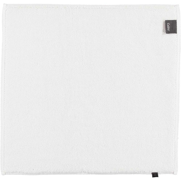 Weißer Badteppich im Loop-Design von Cawö. Der Teppich misst 60 x 60 cm und ist für Badezimmer geeignet. Er bietet eine sanfte Oberfläche und ist pflegeleicht.