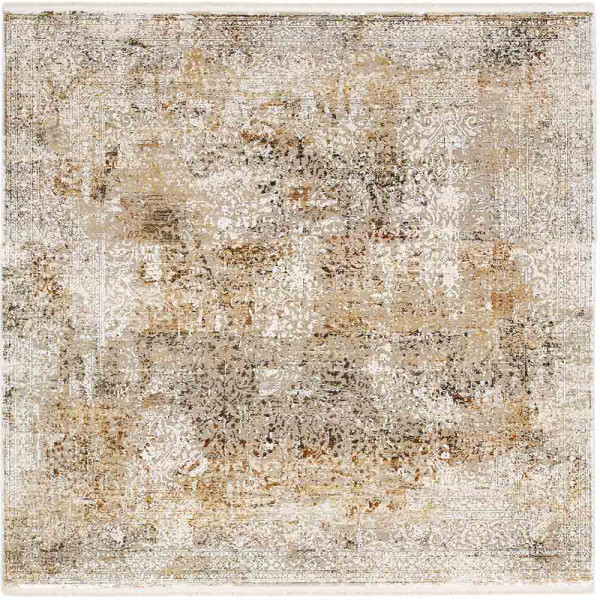 Seidiger, glänzender Vintage-Teppich in Beige-Mix mit filigranem Muster. Er ist ideal für eine stilvolle Raumgestaltung und bietet Komfort und Eleganz.
