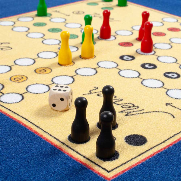 Spielteppich Mensch ärgere dich nicht, Kinder-Teppich mit Spielfiguren