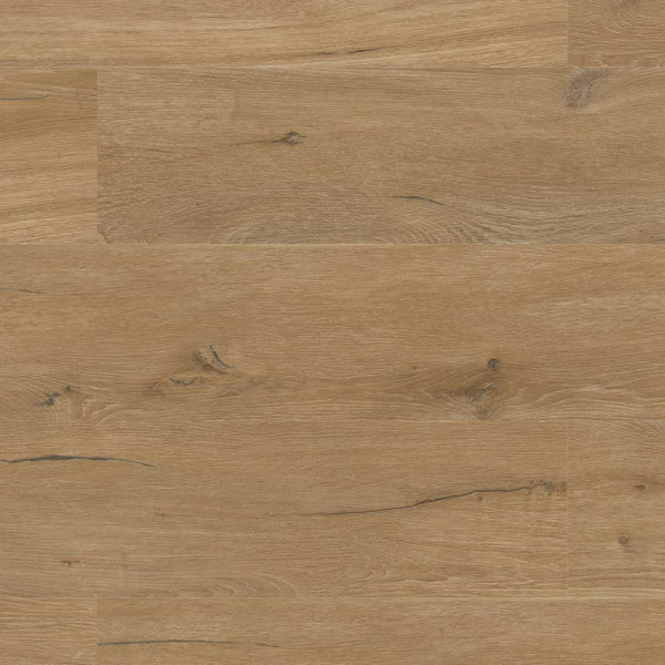 Eichenfarbene Bodenplanken mit hellem, natürlichem Holzdesign zeigen charakteristische Maserungen und Knoten. Sie stehen für den Bodenbelag 