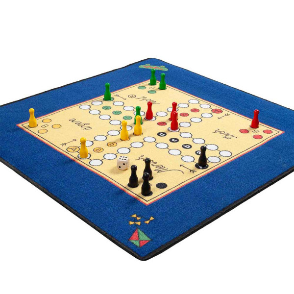 Spielteppich Mensch ärgere dich nicht, Kinder-Teppich mit Spielfiguren