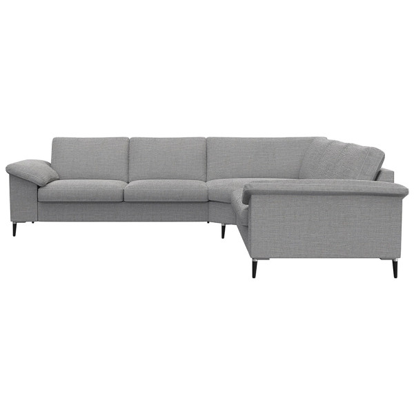 Braunes Ecksofa FIORE steht in einem modernen Design. Es bietet Platz zum Sitzen und Entspannen. Die Ausstattung umfasst weiche Kissen für zusätzlichen Komfort.