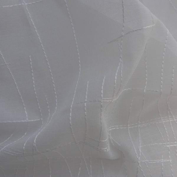 Rasch Vorhangstoff Edda 869, halbtransparent, weiße Struktur, Meterware