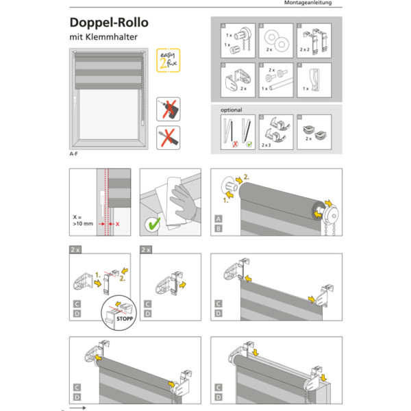 EasyFix Doppelrollo WAVE, Lichtschutz