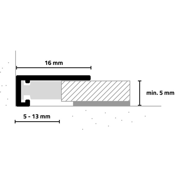 Minileiste Abschlussprofil AL 16X5