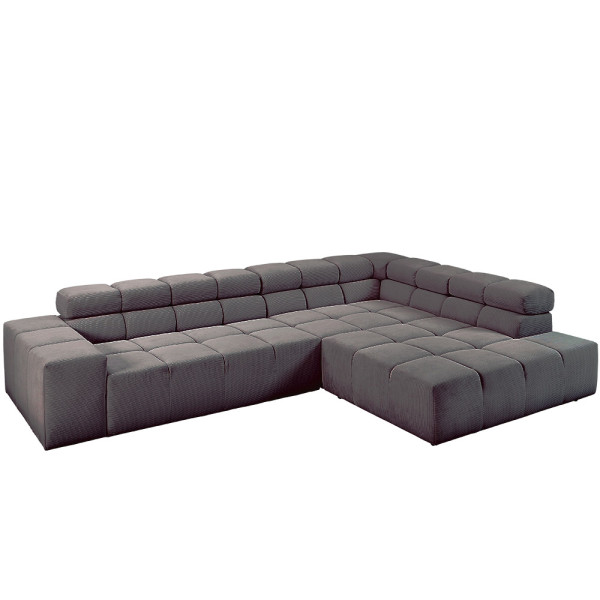 Cord-Ecksofa, Knutzen Wohnen, Oregon, dunkelgrau
