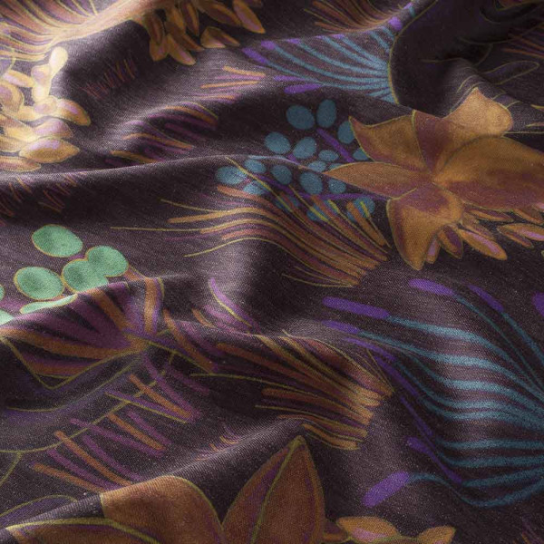 CARLUCCI Vorhangstoff Coast of Colors 1754, bedruckter Dekostoff, lila, Knutzen Wohnen