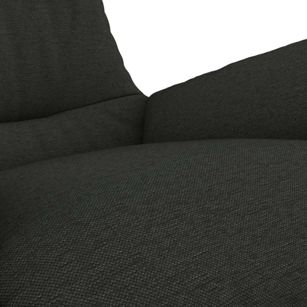 Stoff Sessel Moro präsentiert sich in einem modernen Design mit einer dunklen, strukturierten Oberfläche. Der Sessel hat ein Drehgestell aus Metall und bietet bequem Platz für eine Person.