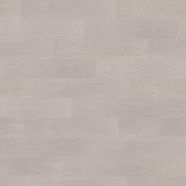 Weißer Vinylboden in Holzoptik mit sanften Maserungen. Der Bodenbelag ist für Innenräume geeignet und verleiht einem Raum eine helle, moderne Atmosphäre.