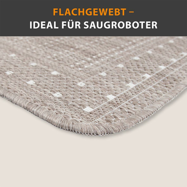 Küchenläufer Bordüre Taupe