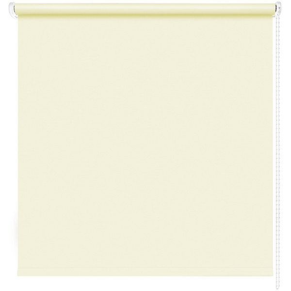 Cremefarbenes Seitenzugrollo AMELIE mit Verdunklungsfunktion und Zugkette wird präsentiert. Es hat die Maße 62 x 180 cm und ist sofort versandfertig.