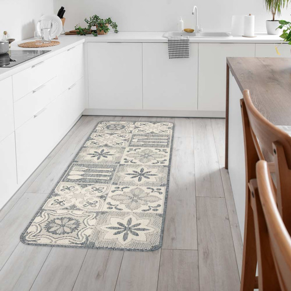 Küchenläufer Kacheln Grau