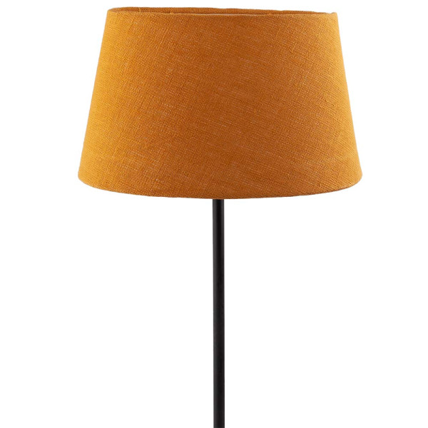 Ovaler Lampenschirm aus reinem Leinen in Curryfarbe mit einem Durchmesser von 29 cm. Er ist sofort versandfertig und kostet 7,99 € inkl. MwSt.