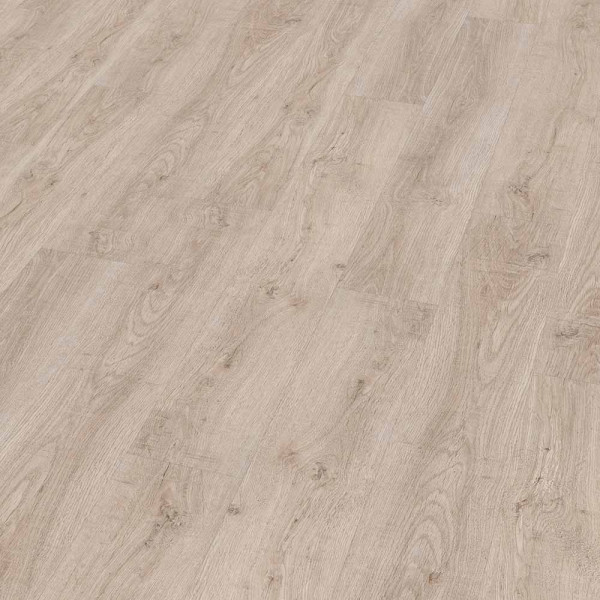 Hellbeige Klick-Vinylboden in Holzoptik zeigt gleichmäßige, leicht strukturierte Oberflächen mit einer natürlichen Holzmaserung. Der Boden eignet sich für vielseitige Anwendungen und zeichnet sich durch hochwertige Verarbeitung aus.