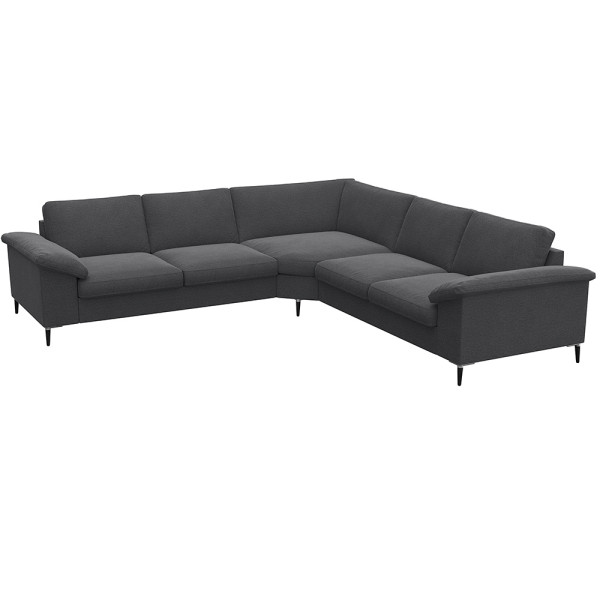 Braunes Ecksofa FIORE steht in einem modernen Design. Es bietet Platz zum Sitzen und Entspannen. Die Ausstattung umfasst weiche Kissen für zusätzlichen Komfort.