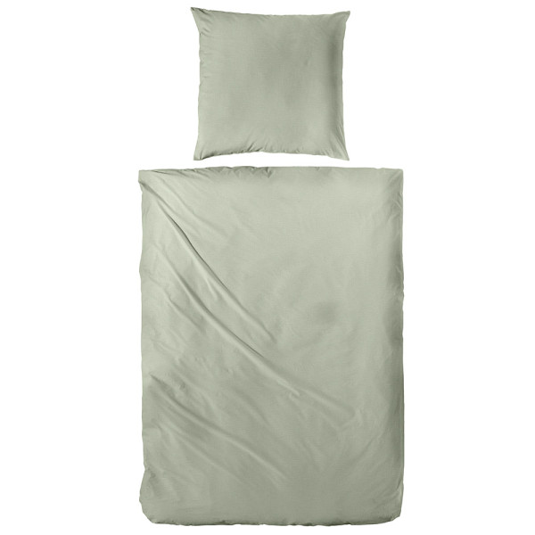 Olivefarbene Bettwäsche aus Halbleinen besteht aus einem Kissenbezug und einem Bettbezug. Die Materialien sind weich und gemütlich, ideal für einen angenehmen Schlaf.