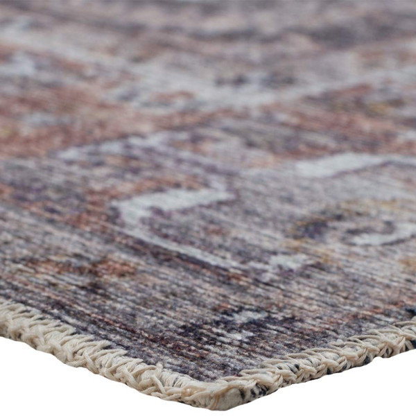 Moderner Orientteppich Aquamarijn mit Kurzflor. Der Teppich zeigt ein farbenfrohes, geometrisches Muster. Er eignet sich als dekoratives Element in verschiedenen Wohnräumen.