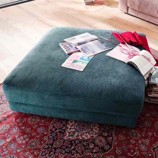 Cordhocker, Knutzen Wohnen, Seventies, petrol, 100x100 cm