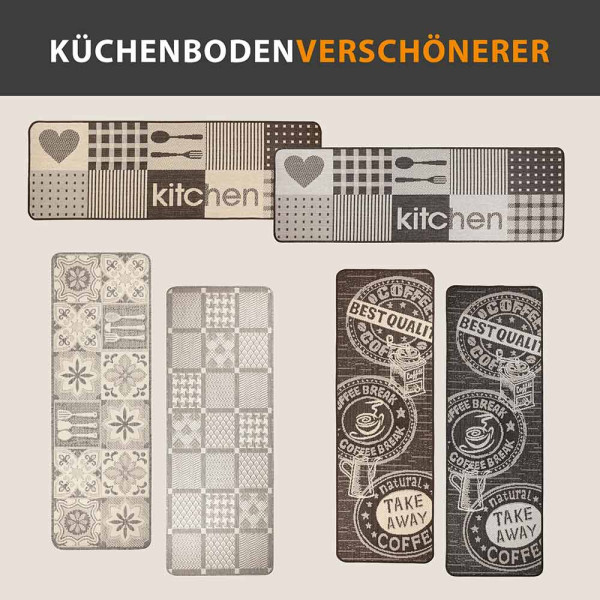 Küchenläufer Kacheln Grau