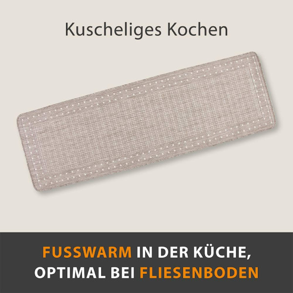 Küchenläufer Bordüre Taupe