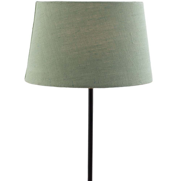 Ovaler Lampenschirm aus Leinen in Mintgrün mit helleren Nähten. Der Schirm hat einen klassischen, eleganten Look und ist sofort versandfertig zu einem Preis von 27,99 €.