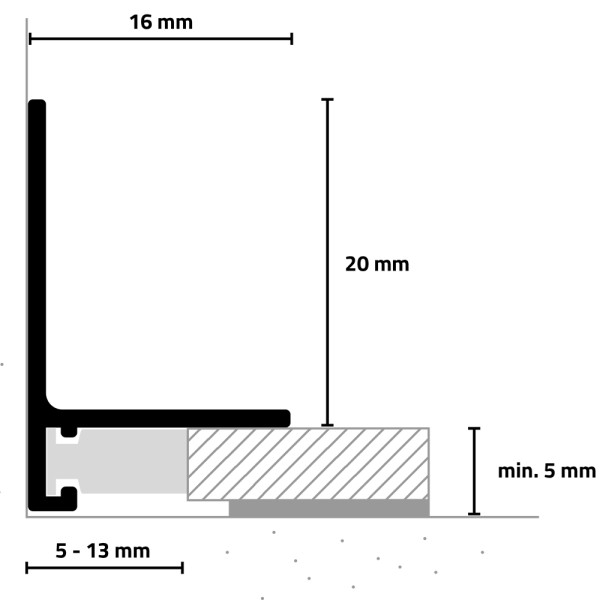 Minileiste Sockelprofil SL 16X5