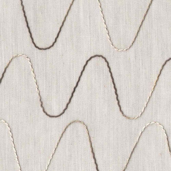 Rasch Vorhangstoff Flame 841, halbtransparent, beige-grün Wellenmuster, Meterware, Knutzen Wohnen