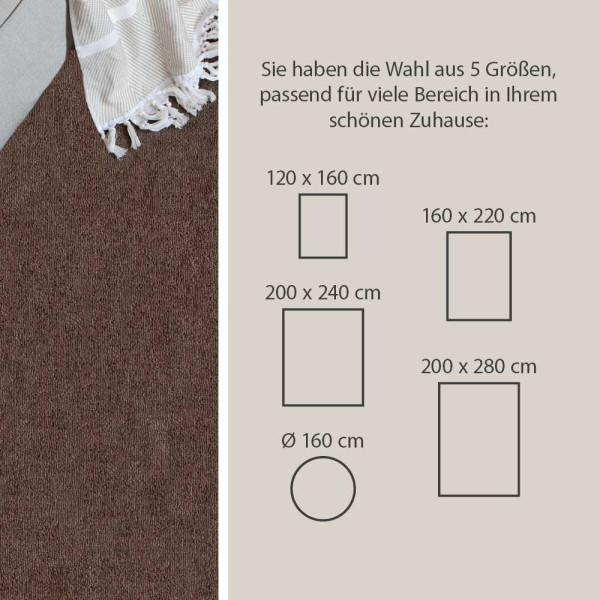 Teppich Palma Uni Kurzflor