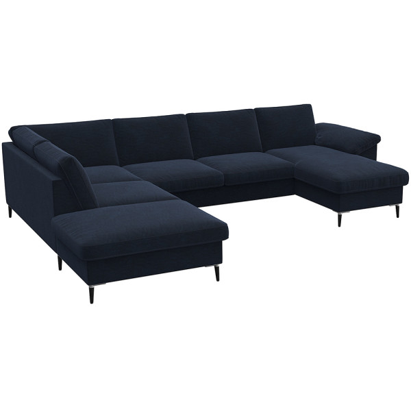 Gemütliches Ecksofa in einem gedeckten Grünton mit breiten Armlehnen. Das Sofa bietet viel Platz und ist ideal für entspannte Stunden im Wohnzimmer.